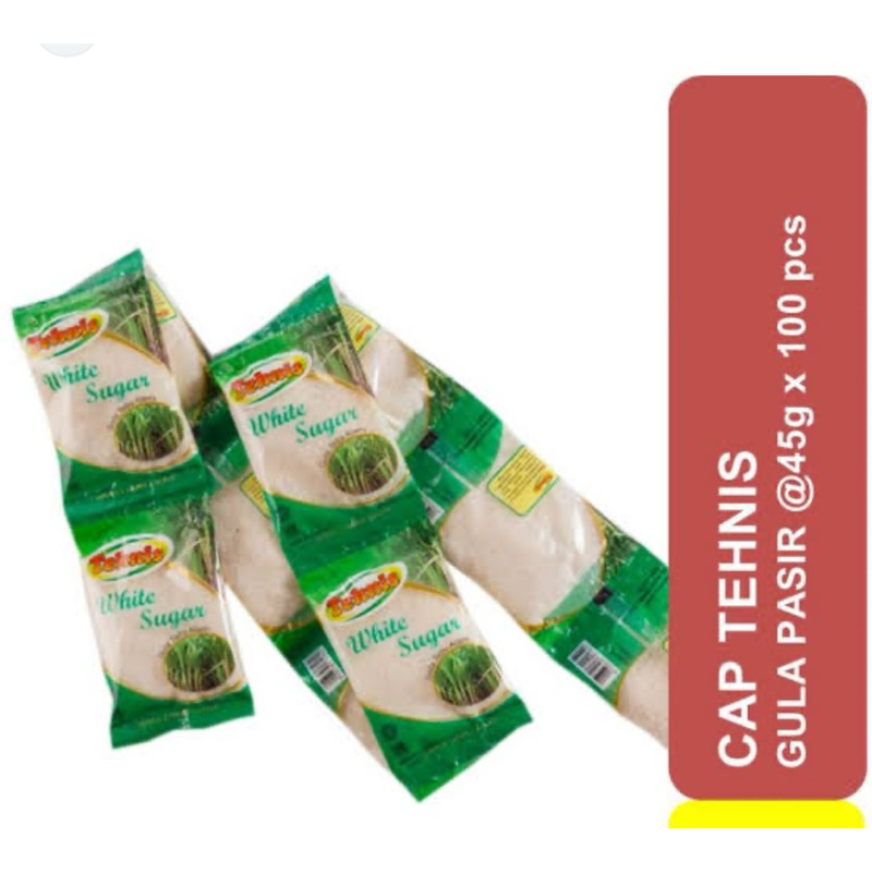 

(1 renceng/10 bungkus) Gula pasir Tehnis sac @45gram*10 bungkus