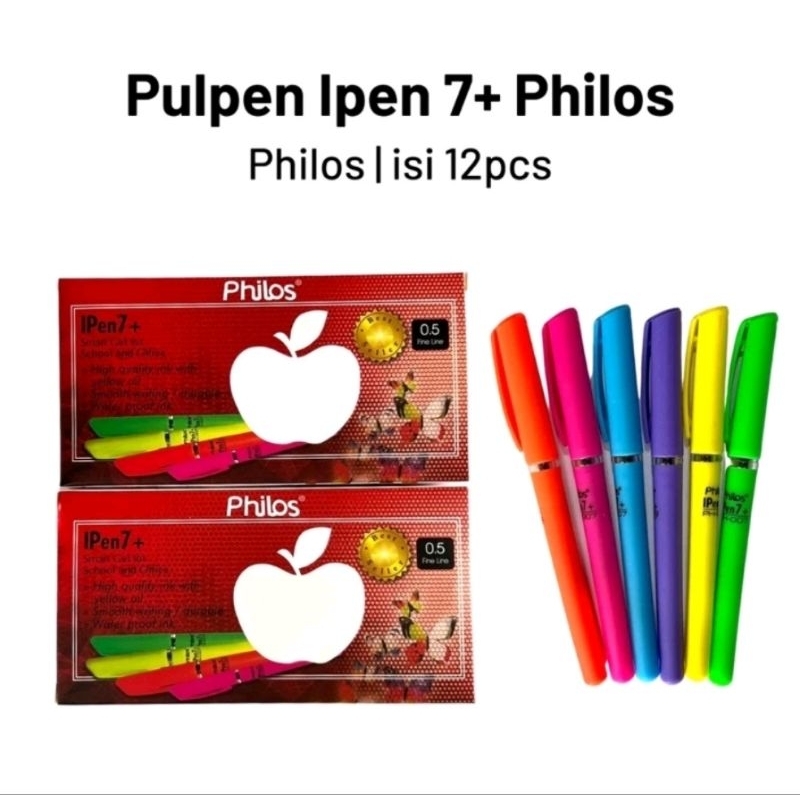 Pulpen Cair Apple Gel Ipen7+ / Pastel Gel Philos Isi 12 Pcs