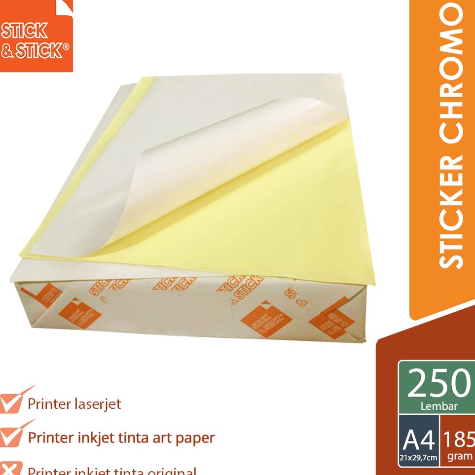 

Super Pembelian TERMURAH Sticker CHROMO Glossy A4 Isi 5 Lembar