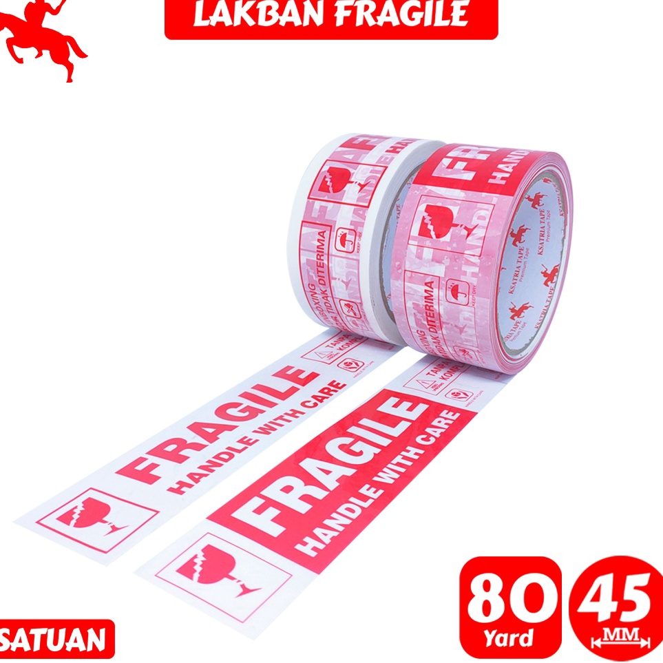

Super Promo Lakban OPP Tape Lakban Fragile KSATRIA Tape 45mm x 8 Yard