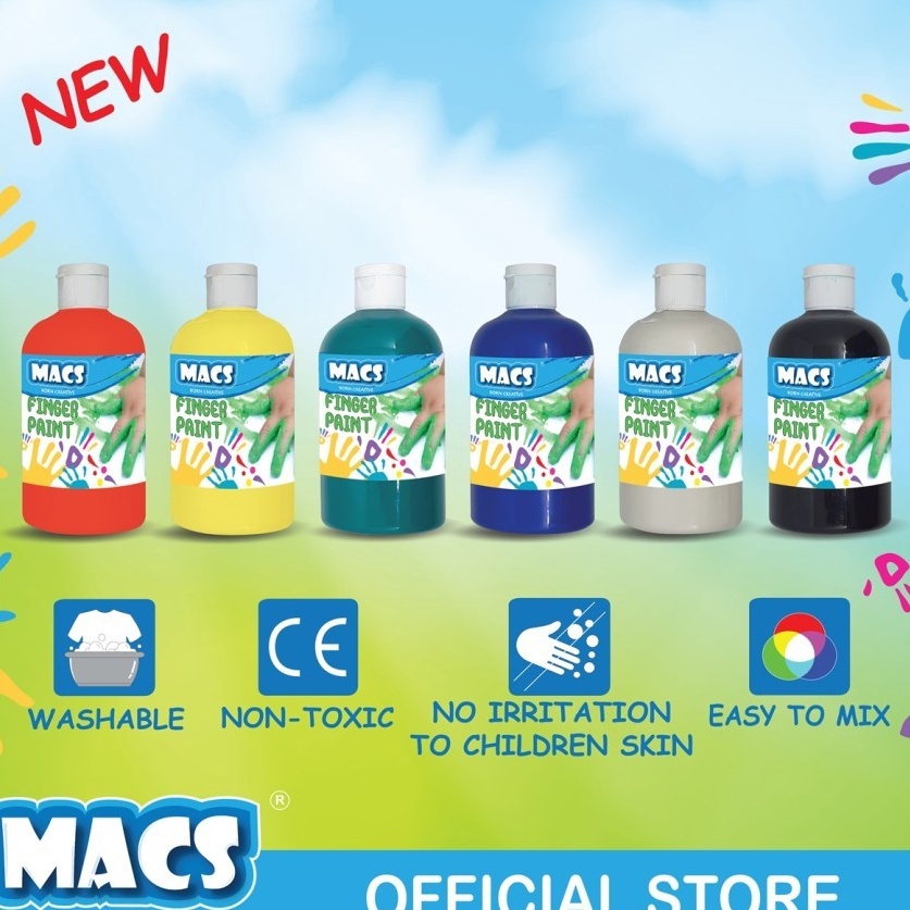 

Super Kejutan MACS Finger Paint Finger Painting Cat lukis 5ml