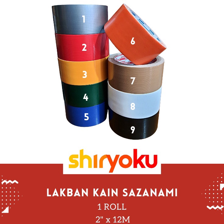 

Super Hemat Lakban Kain Hitam 2 Inch x 12m Sazanami Cloth Tape 48mm Warna Lantai