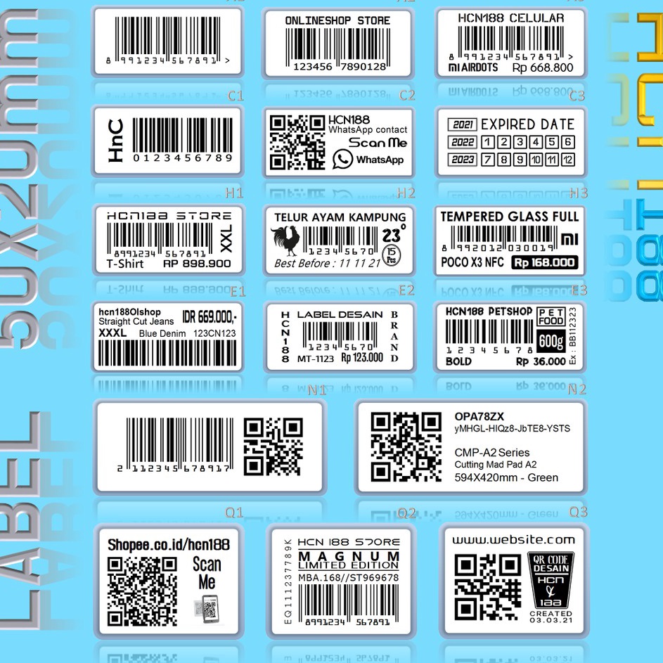 

Baru Berkualitas Cetak Barcode Label Desain 5X2mm