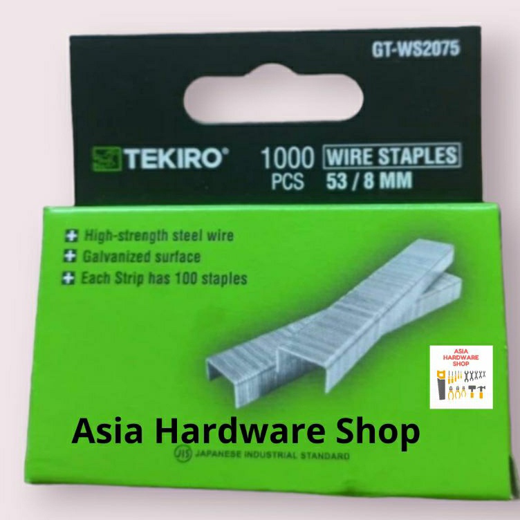 

Dijamin Hemat Isi Staples Jok Tembak TEKIRO 8mm Refill Stapler Jok 1 Pcs TEKIRO 8 mm