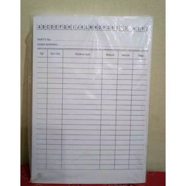 

Dijamin Terbaik Kartu stok barang isi 1 lembar