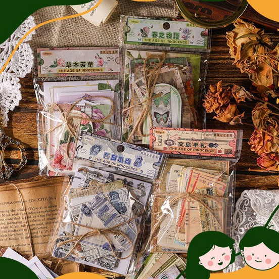 

Model Cantik 1 set isi 1 pcs innocence deco paper vintage retro jurnal DIY scrapbook kertas hias estetik HB1636