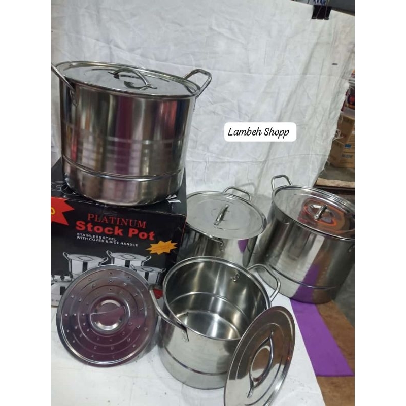 Platinum stockpot steamer Panci set 555 / Panci Kukus / Dandang Panci Stainless Steel 4 pcs BATAM