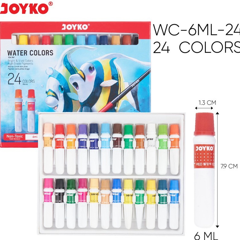 

Diskon Gembira Joyko cat airwatercolors 24 colors x 6ml