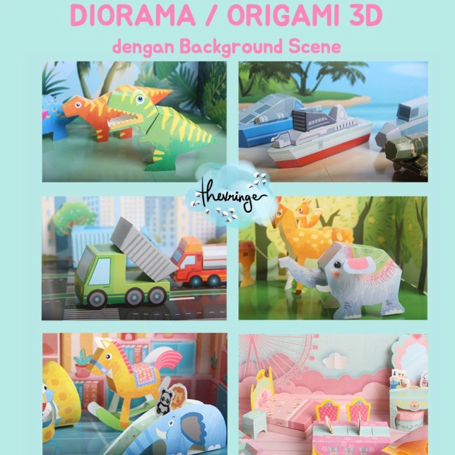 

Paling Irit Diorama Origami 3D DIY Playing Scene Mainan Anak Prakarya