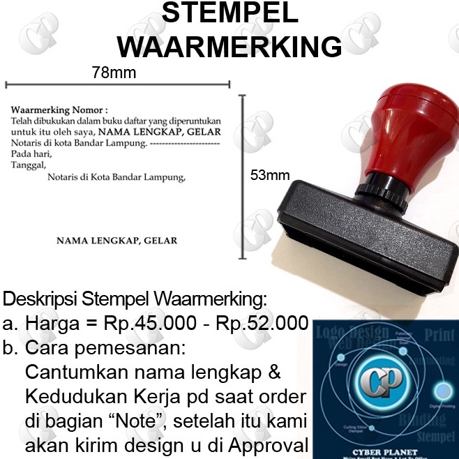 

Baru Datang Stempel WAARMERKING