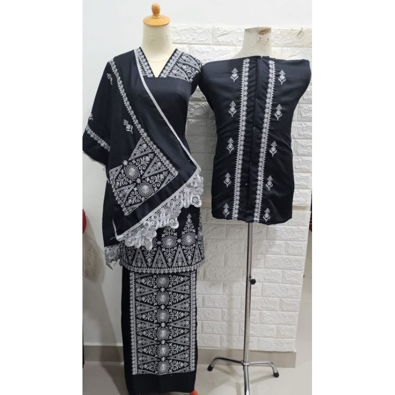 bahan/ bakal baju kurung bordir Bukittinggi
