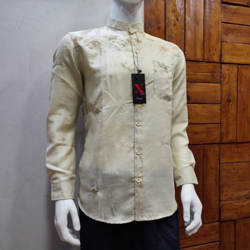 Kemko N one Kemko Pria Lengan Panjang Kemeja Koko Pria Kemeja Koko Kerah Sanghai Kemko Sanghai Pria 