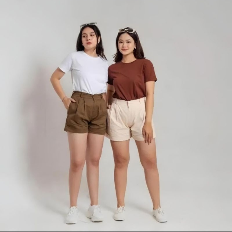 Short pants celana pendek wanita style Korean terbaru - hot pants santai jumbo kekinian