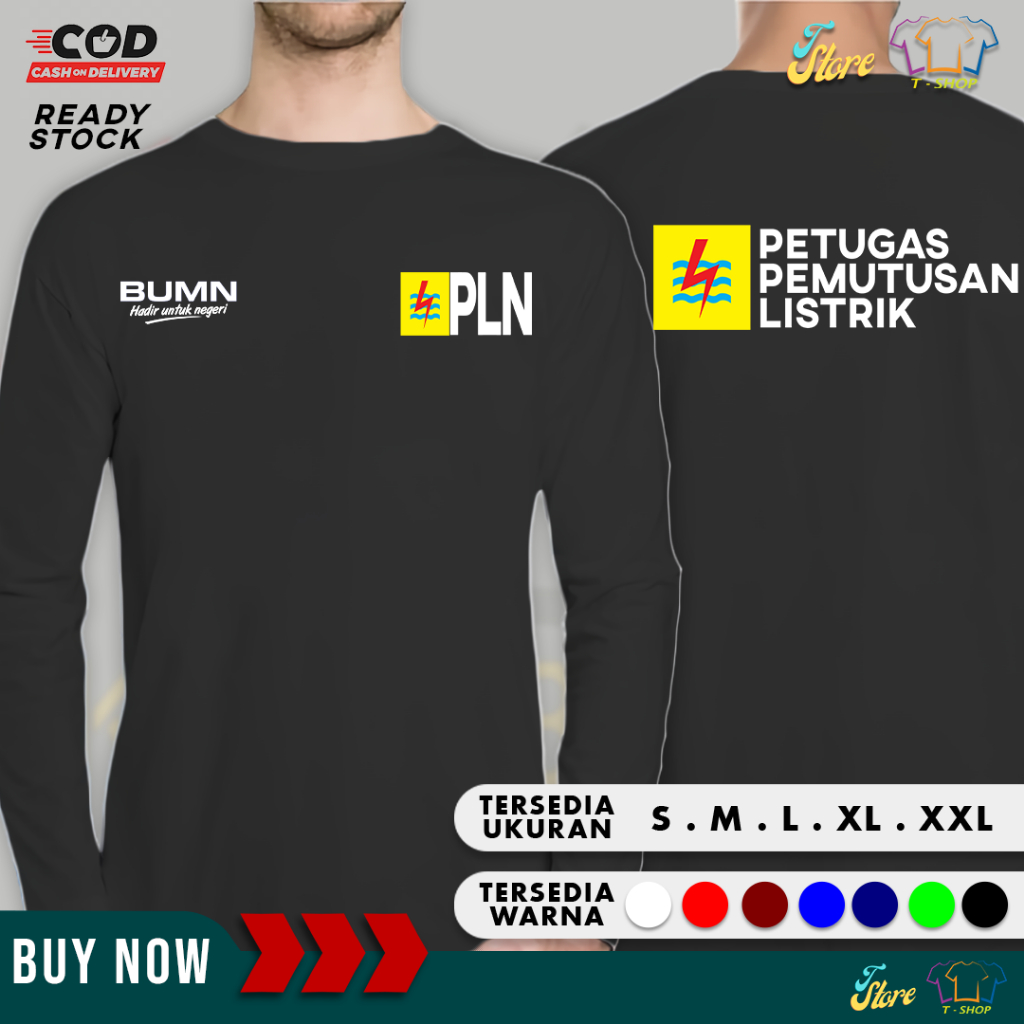 KAOS PLN Baju distro polos keren LENGAN PANJANG