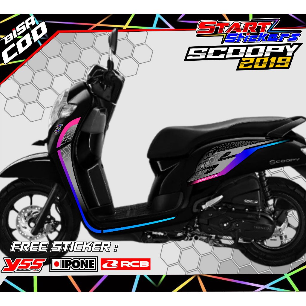 STRIPING VARIASI HONDA SCOOPY 2019 / STICKER LIST MOTOR HONDA SCOOPY 2019