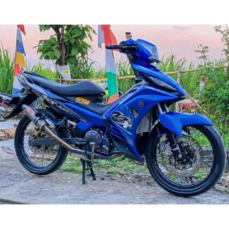 Striping Lis sticker standar ORI yamaha jupiter mx 2014 biru hitam 135 stiker new Jupiter MX biru hi