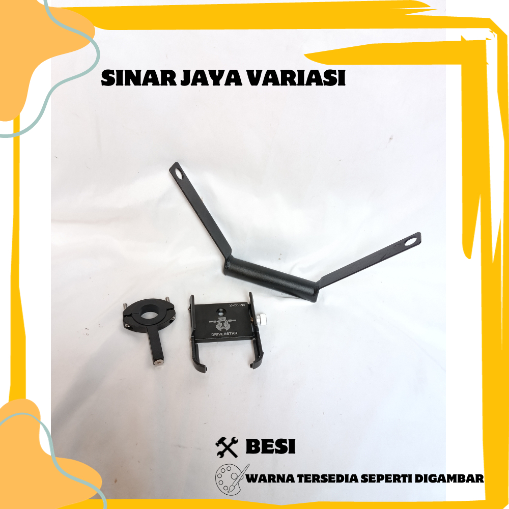 PAKET HOLDER HP BREKET BRACKET GPS HOLDER HP MOTOR CBR 150 COVER STANG HOLDER LOGAM