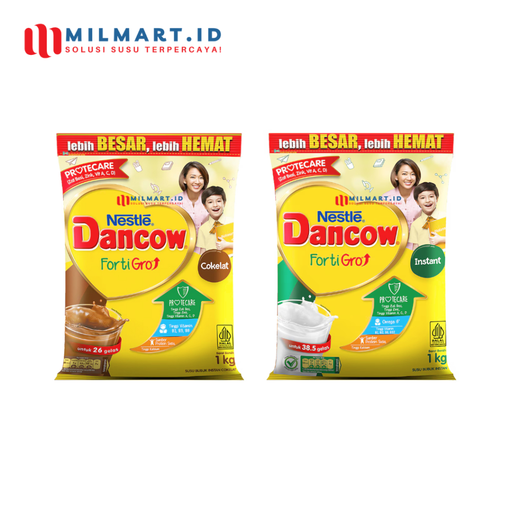 

NESTLE DANCOW FORTIGRO COKLAT/INSTANT 1 KG SUSU BUBUK PERTUMBUHAN ANAK COKELAT 1000G