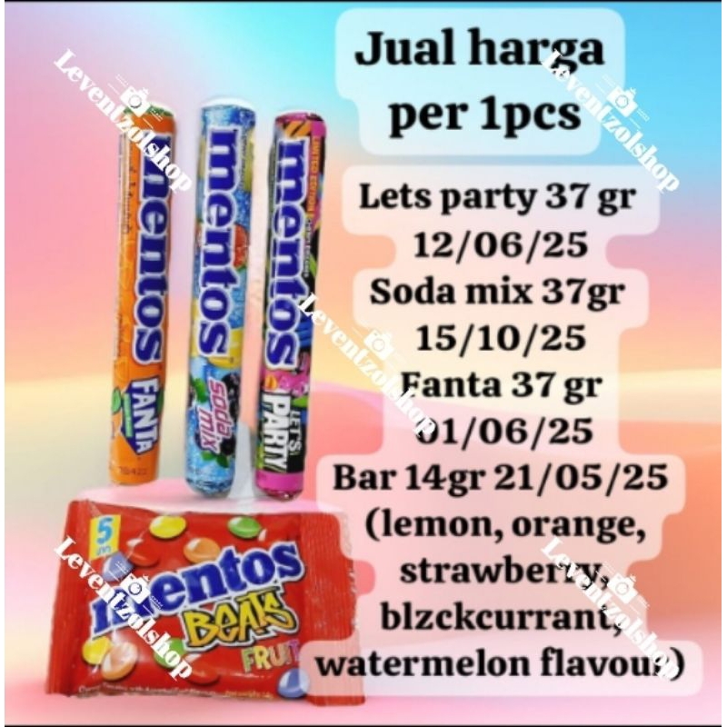 

(BELI 1 GRATIS 1)Mentos Thailand // Mentos Lets Party // Mentos Soda Mix // Mentos Fanta // Mentos Bar