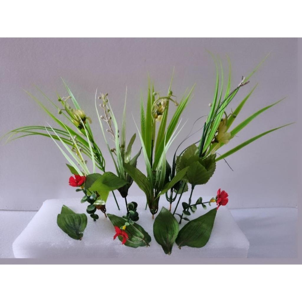 Daun Bunga Mawar Hias Palsu Bunga Mawar Tangkai Buatan Artificial Flower Mini Rose Dekorasi Rumah ku