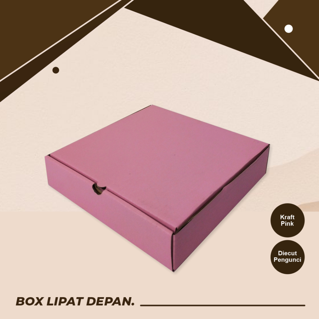 

KARDUS/BOX LIPAT DEPAN UK. 23 x 23 x 5 cm - Custom Ukuran & Sablon/Hampers/Kado/Packaging Baju