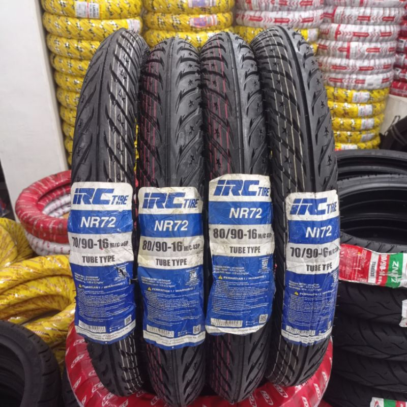 IRC NR72 RING 16 (BUKAN TUBLES) UKURAN 70/90-16  80/90-16 BAN LUAR IRC KEMBANG BINTANG MOTOR NOUVO H