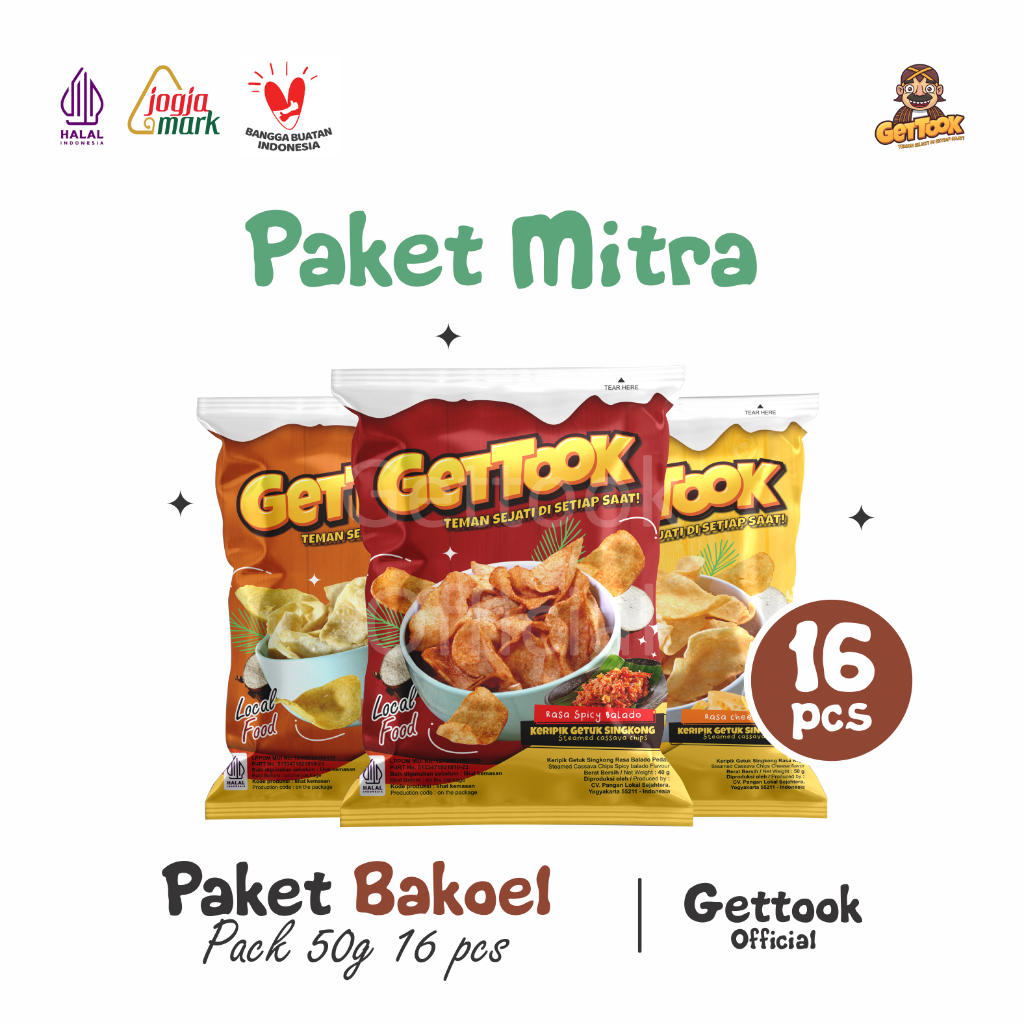 

Gettook Keripik Getuk Singkong Paket 18 pcs Pillow Pack
