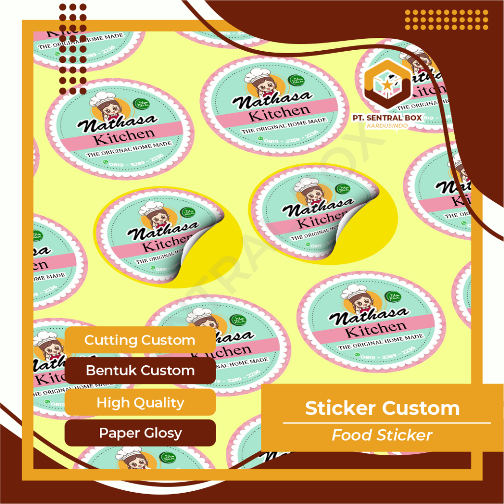 

Cetak Stiker Label Makanan / Label Kemasan + Cutting / Cetak Stiker Label Online Shop