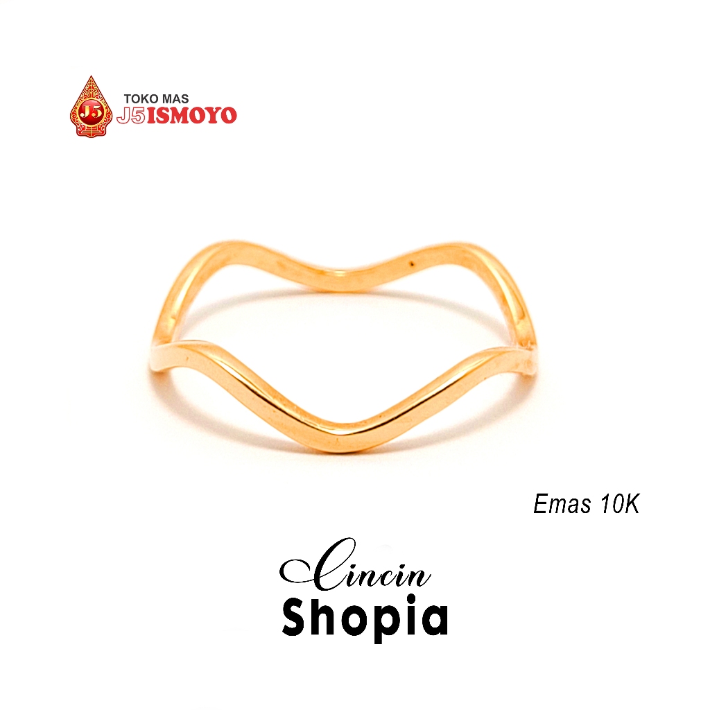 Cincin Emas 10 Karat, Cincin Shopia Model, Cincin Korean Style J5 Ismoyo