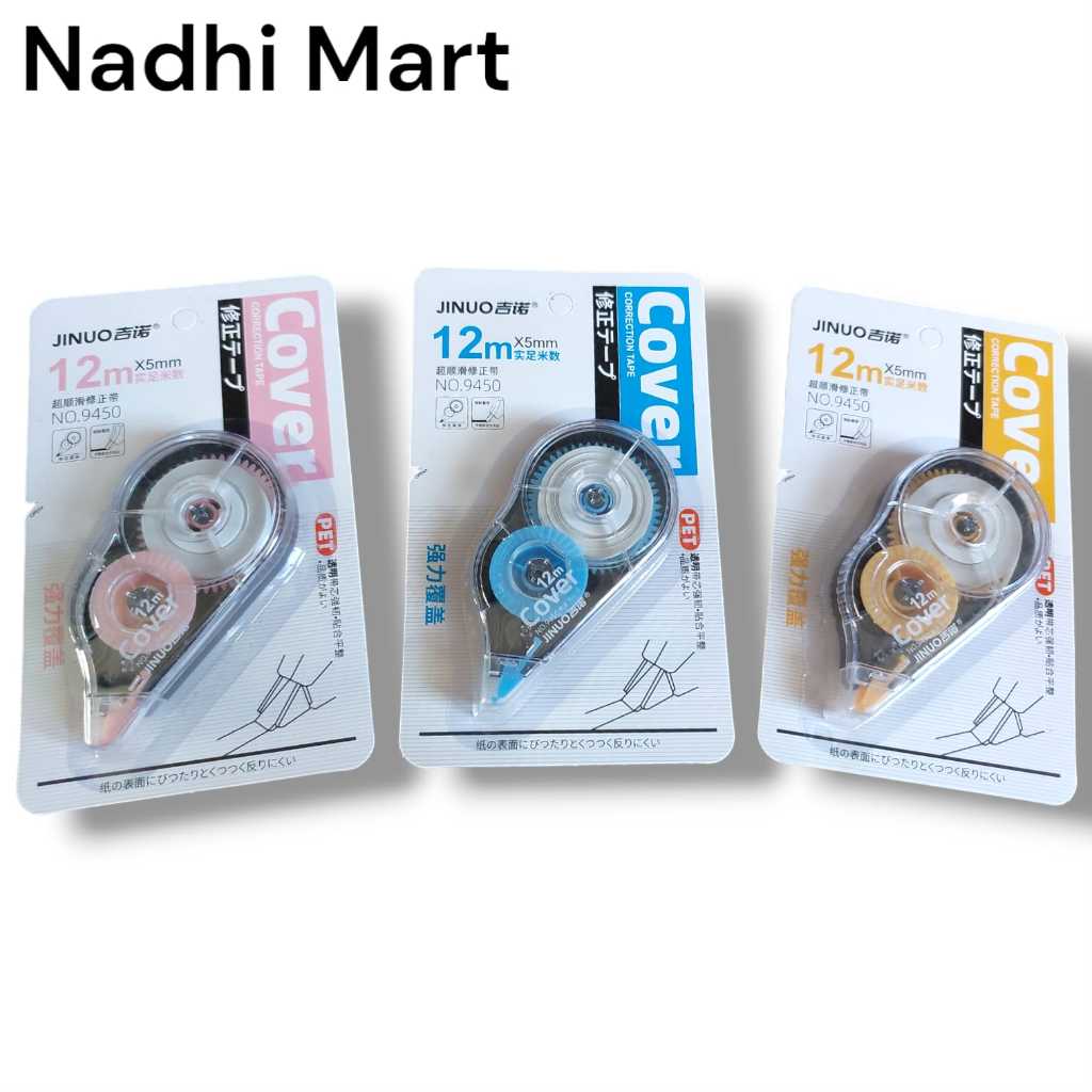 

COR TAPE 9450 12M / JINOU CORRECTION PUTAR 12METER / PENGHAPUS PULPEN