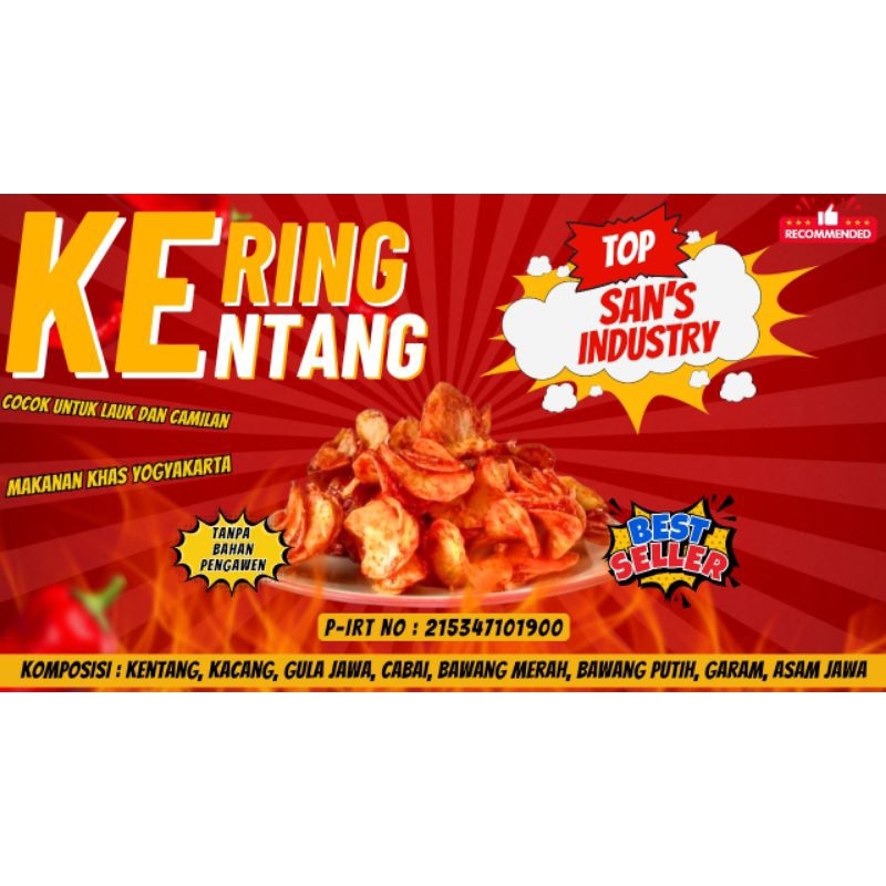 

kering kentang asli Klaten keripik pedas