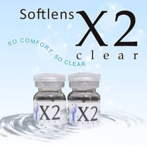 Soflens bening tahunan X2 CLEAR D14mm(HARGA PER BOTOL - UNTUK 1PASANG CHECKOUT 2PCS) BISA BEDA MINUS