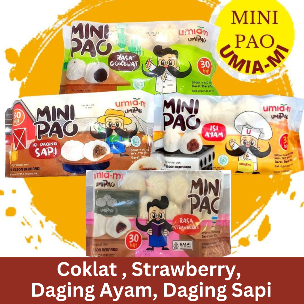 

Umiami Minipao 30S 480gr | Mini Pao Umia Mi Coklat Strawberry Ayam Daging Sapi by Bernardi