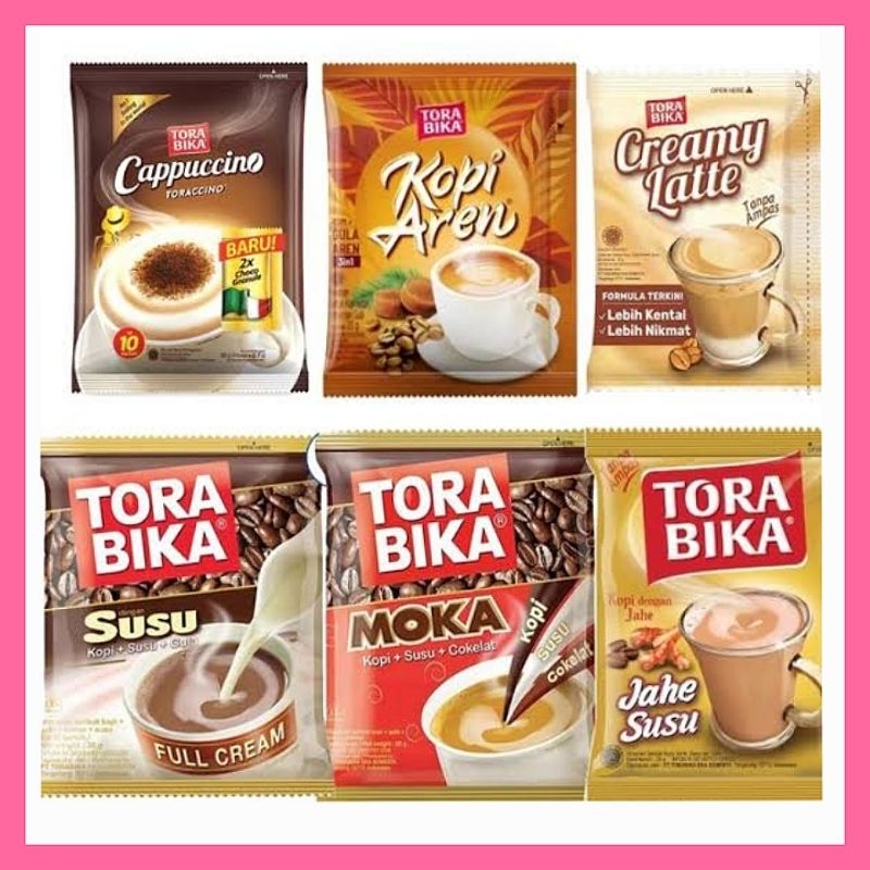 

kopi torabika creamy latte cappucino gula aren moka susu jahe sachet bubuk seduh isi 10x25g