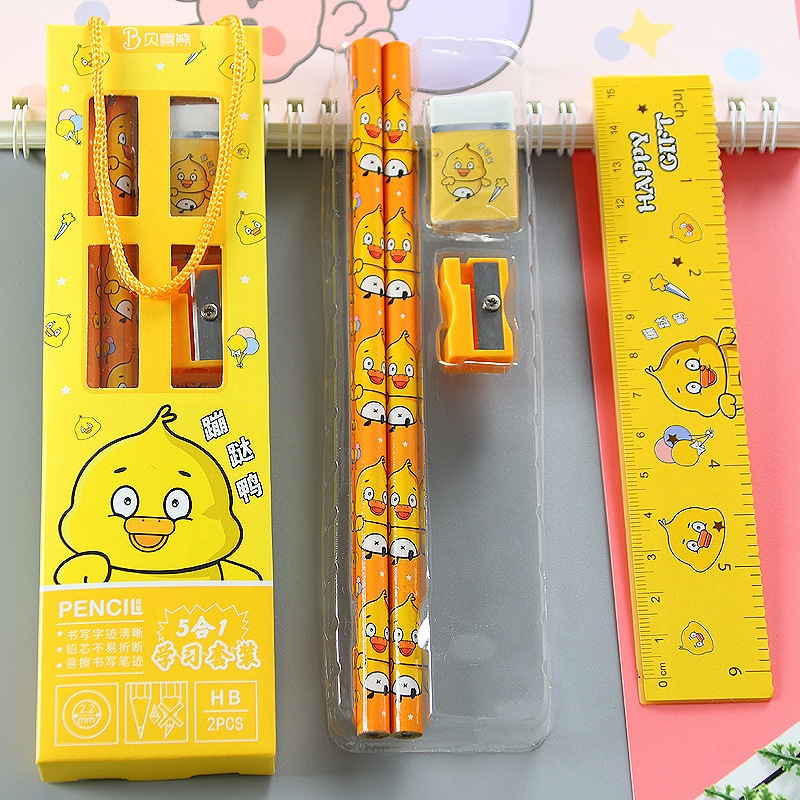

Stationary Set Pensil Set 5 In 1 Karakter Lucu Alat Stationary