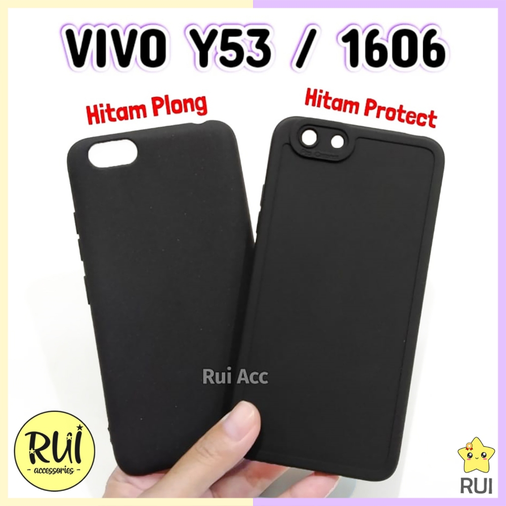 Case Hitam Vivo Y53 / VIVO 1606 Black Matte Softcase Polos Slim Silikon HP Lentur Rui