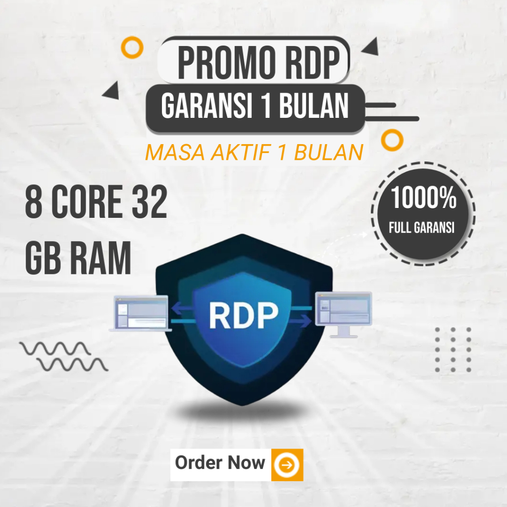 RDP 8 Core 32 Gb Ram aktif 1 bulan Murah Bergaransi
