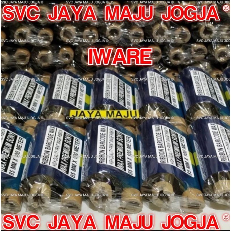 [ IWARE ]  85 MM  X  100 M  SONY PREMIUM WAX - FACE OUT  ||  CORE  ½" - DOUBLE CORE COAK  ||  RIBBON