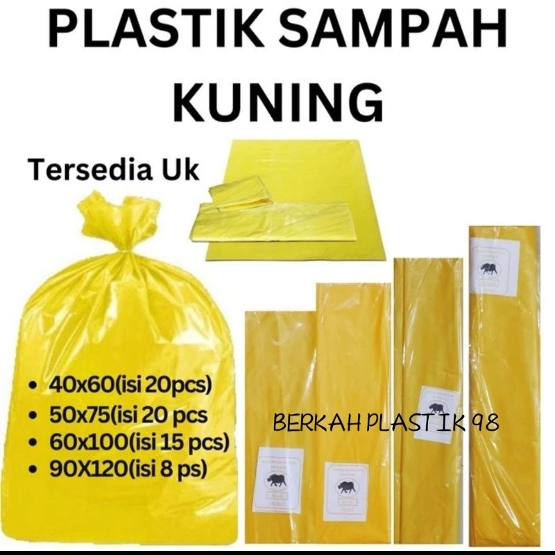 Kantong Plastik Sampah Uk 50X75, Plastik Sampah Kuning, Kantong Sampah