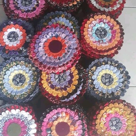 grosir jampel lemek tatakan panci lampin celemek piring vas bunga asbak kerajinan kain perca souveni