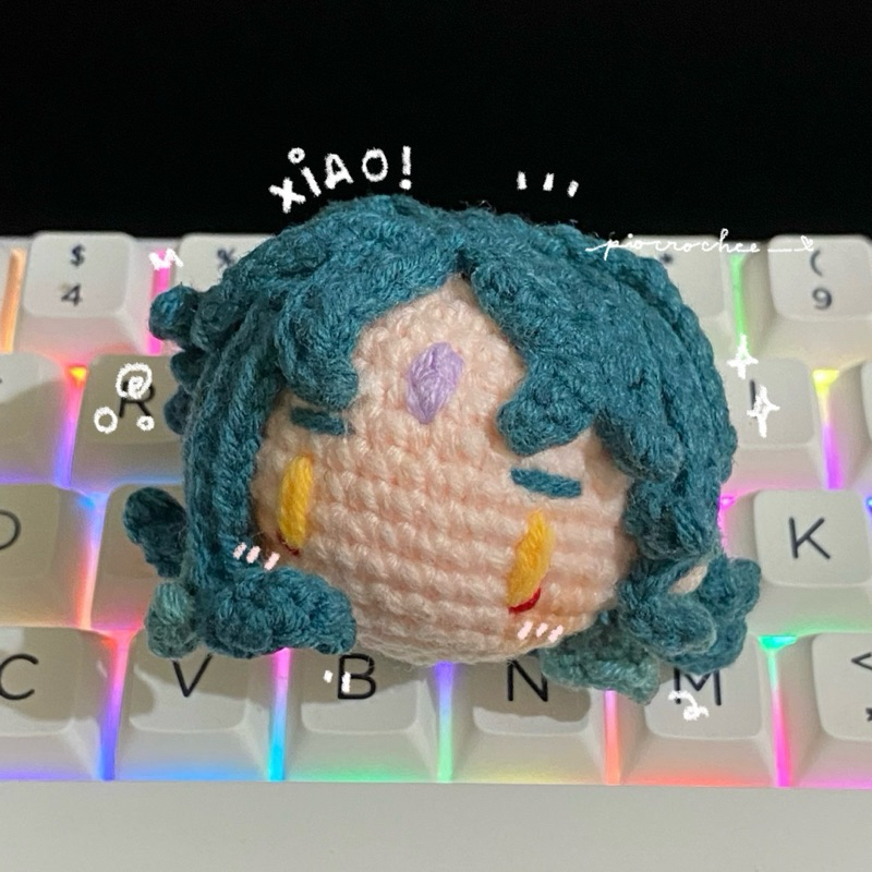 [ready stock] genshin crochet keychain // xiao genshin crochet keychain