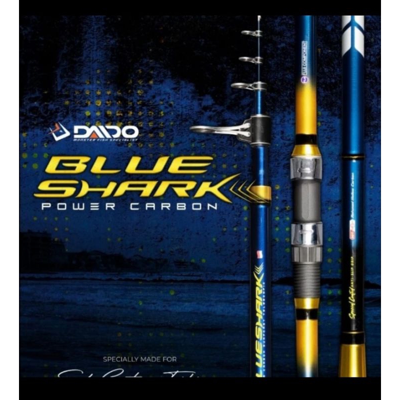 joran pancing daido blue shark antena surf pantai full ring fuji full