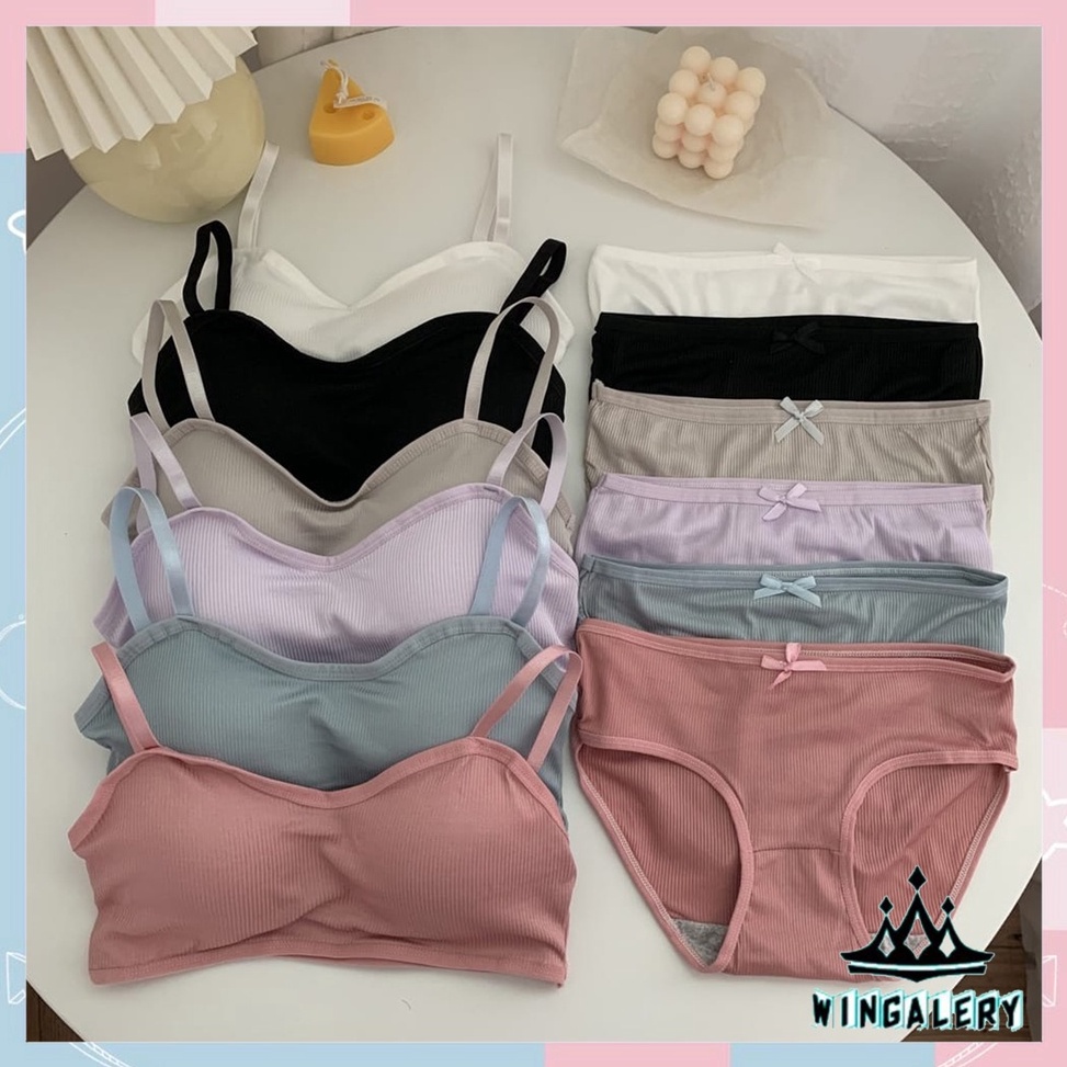 Cuma satu hari WINGALERY Set Pakaian Dalam Wanita Import 159