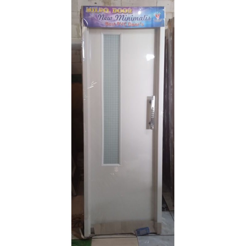 Pintu Kamar Mandi PVC Bahan Tebal Exclusive - LM Putih Polos