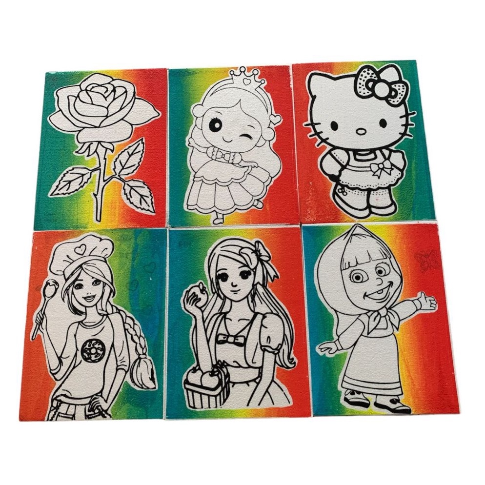 

5 Pcs Tanpa Lis Rainbow Sterofoam Lukis uk 3x4 Sterofoam Mewarnai Gabus Lukis Pasar Malam ART H2E9