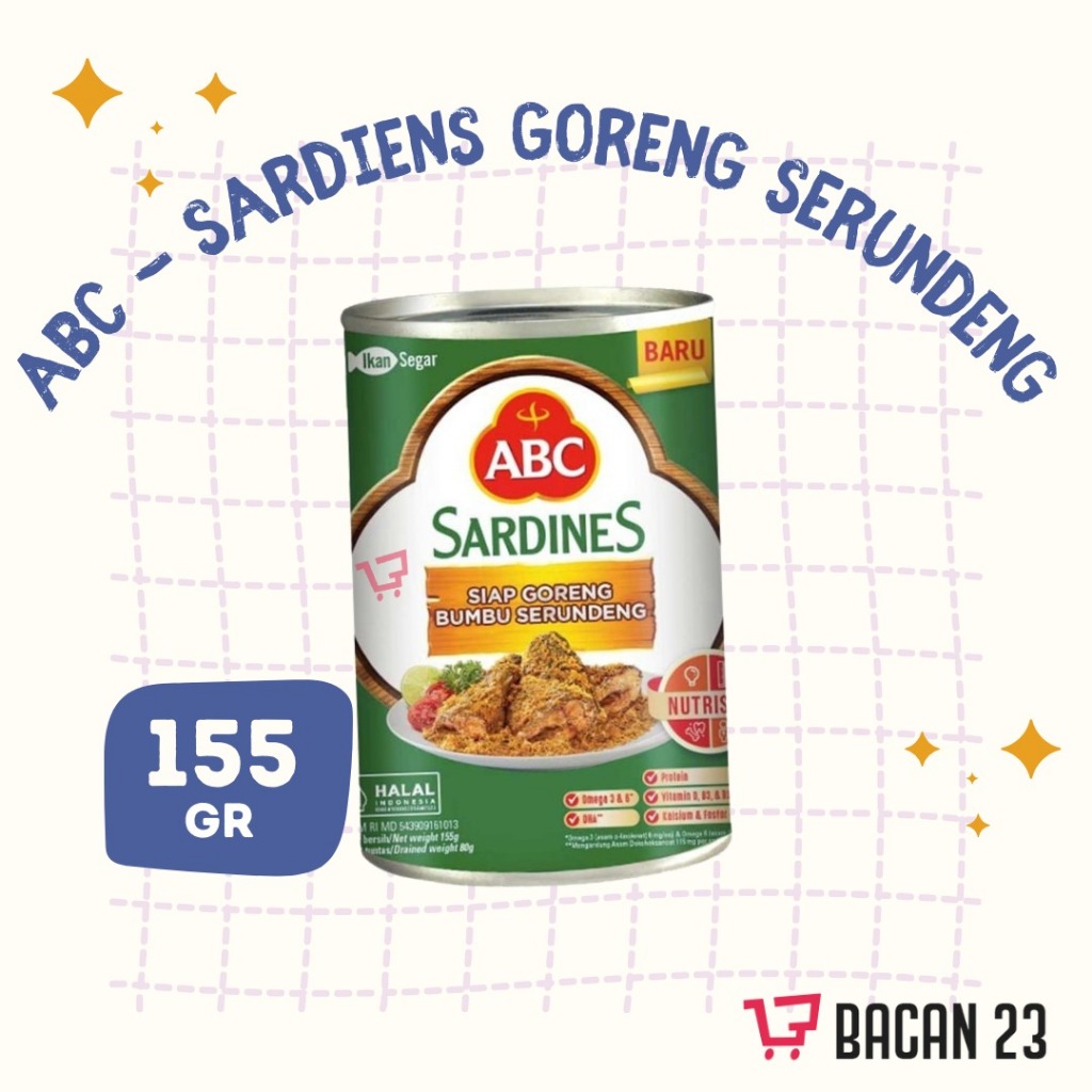 

ABC Sardines Bumbu Serundeng (155 gr) / Ikan Sarden Kaleng - Ikan Kaleng / Bacan23 Bacan 23