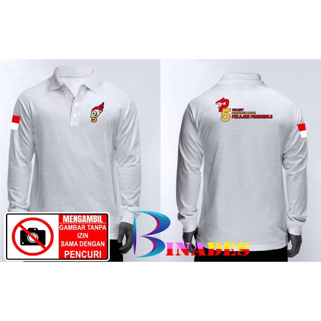 Jual Kaos Baju Kerah Model Kaos Kerah PROJEK PENGUATAN PROFIL PELAJAR PANCASILA - P5 PENDEK - PANJAN