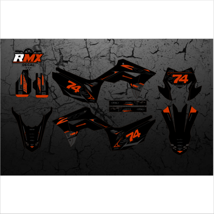 DECAL CRF L FULLBODY (037) DEKAL STIKER CRF 150 L HITAM MERAH, KUNING, HIJAU, BIRU TUA/MUDA, EMAS/GO