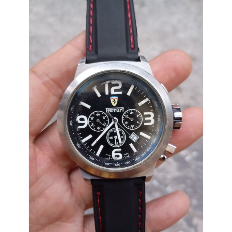 jam tangan ferrari chronograph minusan second bekas original