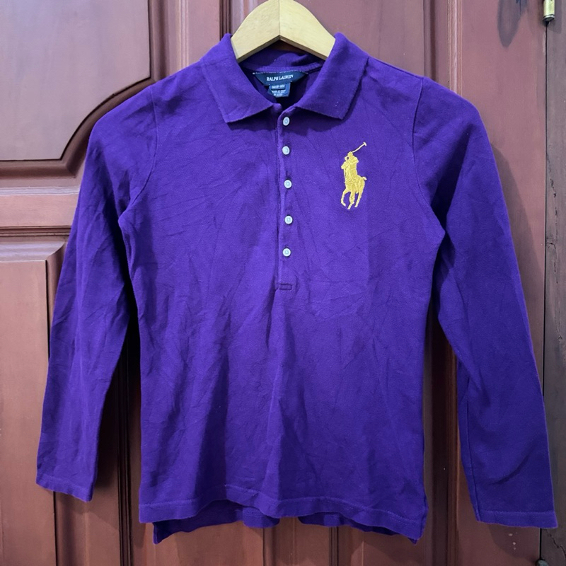 Polo Ralph Lauren Polo Shirt Big Logo Purple Preloved